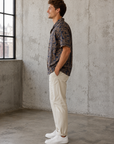 Brown & Navy Pablo Tencel Fan Linen Resort Shirt