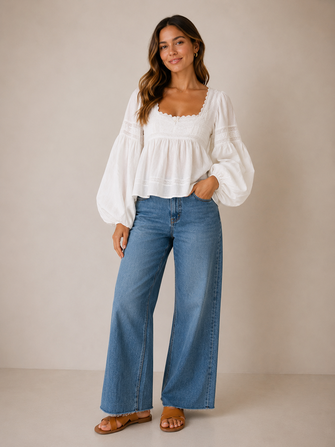 Creme  Fluvia Blouse