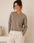 Heather Mocha Cream Diana Sweater