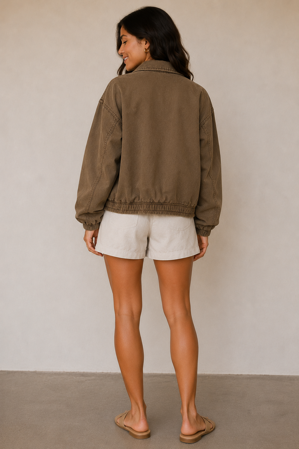 Olive Green Birdie Washed Jacket