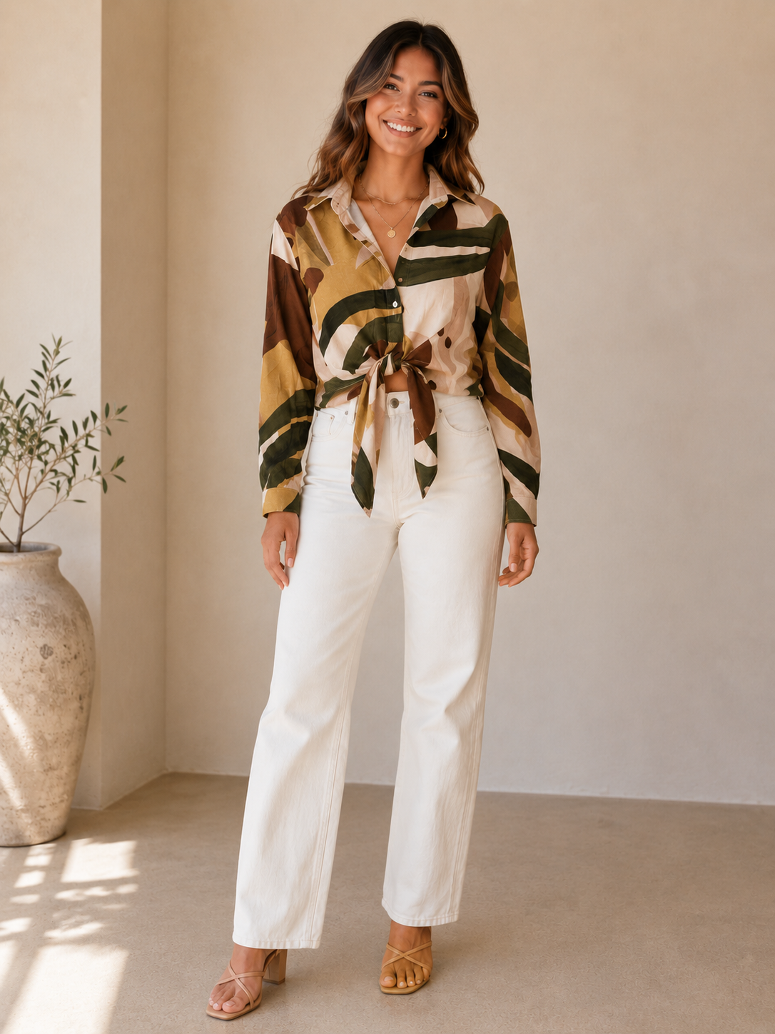 Sage Brown Ruthie Blouse