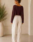 Brown Madison Ribbed Sweater