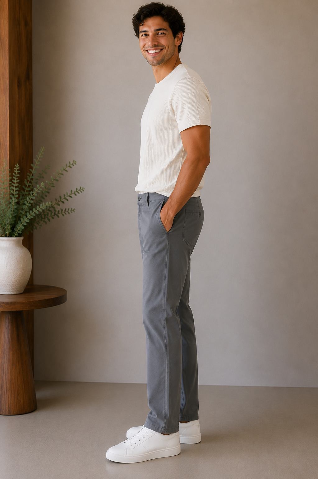 Charcoal Meta Athletic Slim Fit Pant