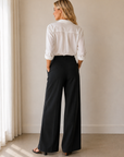 Black Overlook Linen Pant