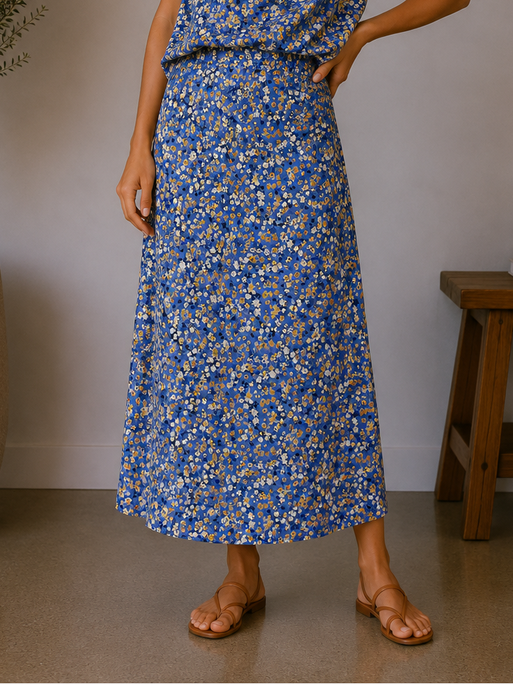 Navy Floral Michelle Skirt