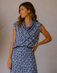 Navy Floral Sevyn Blouse