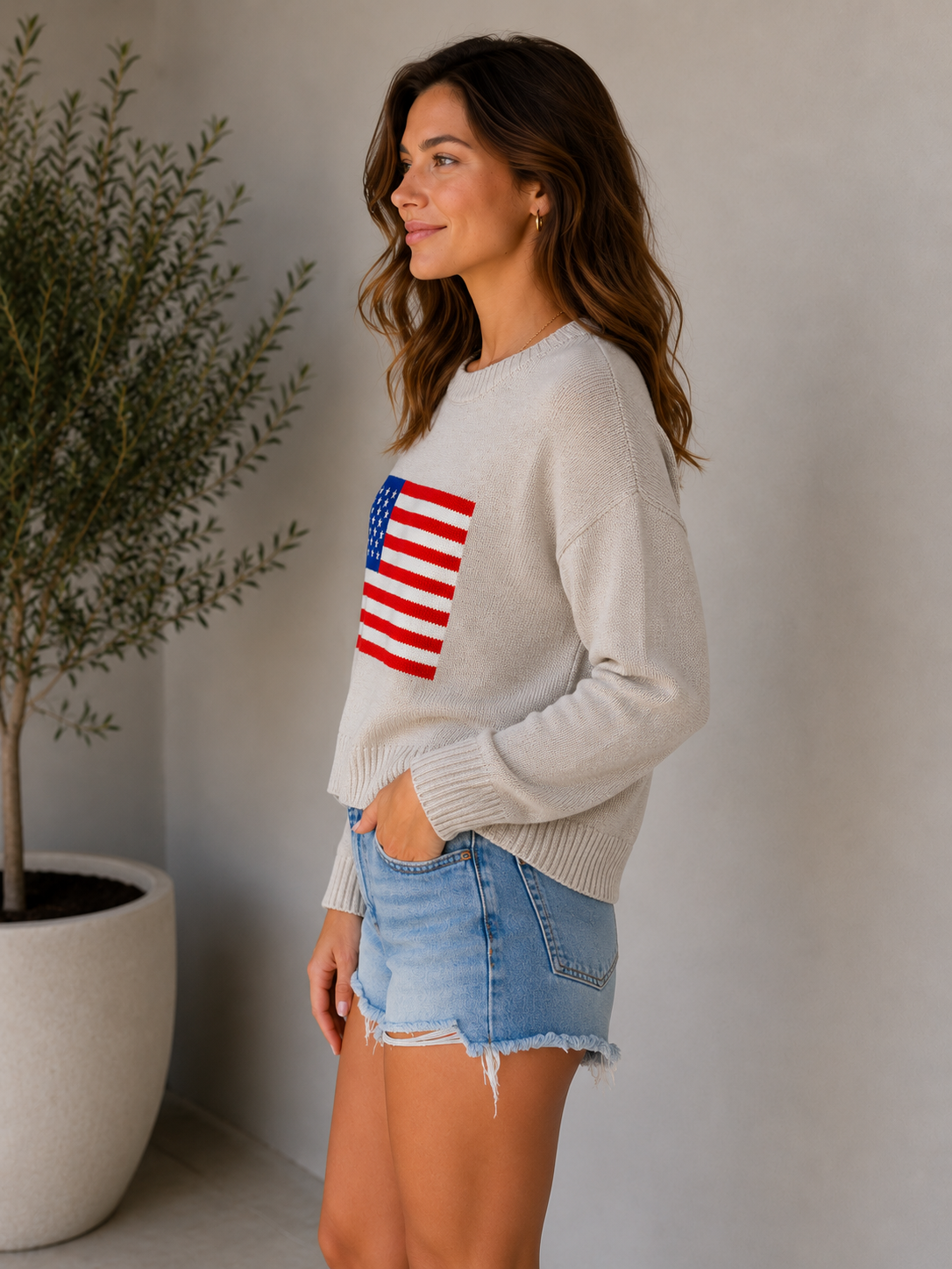 Natural Heather Sienna Patriot Sweater