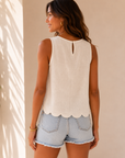 Natural Scalloped Top