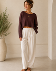 Brown Madison Ribbed Sweater