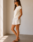 Ivory Lisa Crew Neck Top - 2107ETC