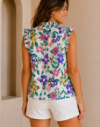 White Floral Blouse