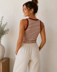 Sand & Red Ellen Tank