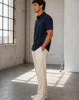 Navy Barnes Short Sleeve Shirt - SMK-8197
