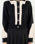 Black & Cream Alisha Knit Cardigan