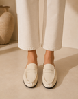 Betzy Creme Leather Flats