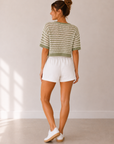 Light Olive Dahlia Top