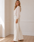 White Masha Super High RIse Wide Leg Jean