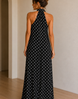 Black Polka Dot Theophania Maxi Dress