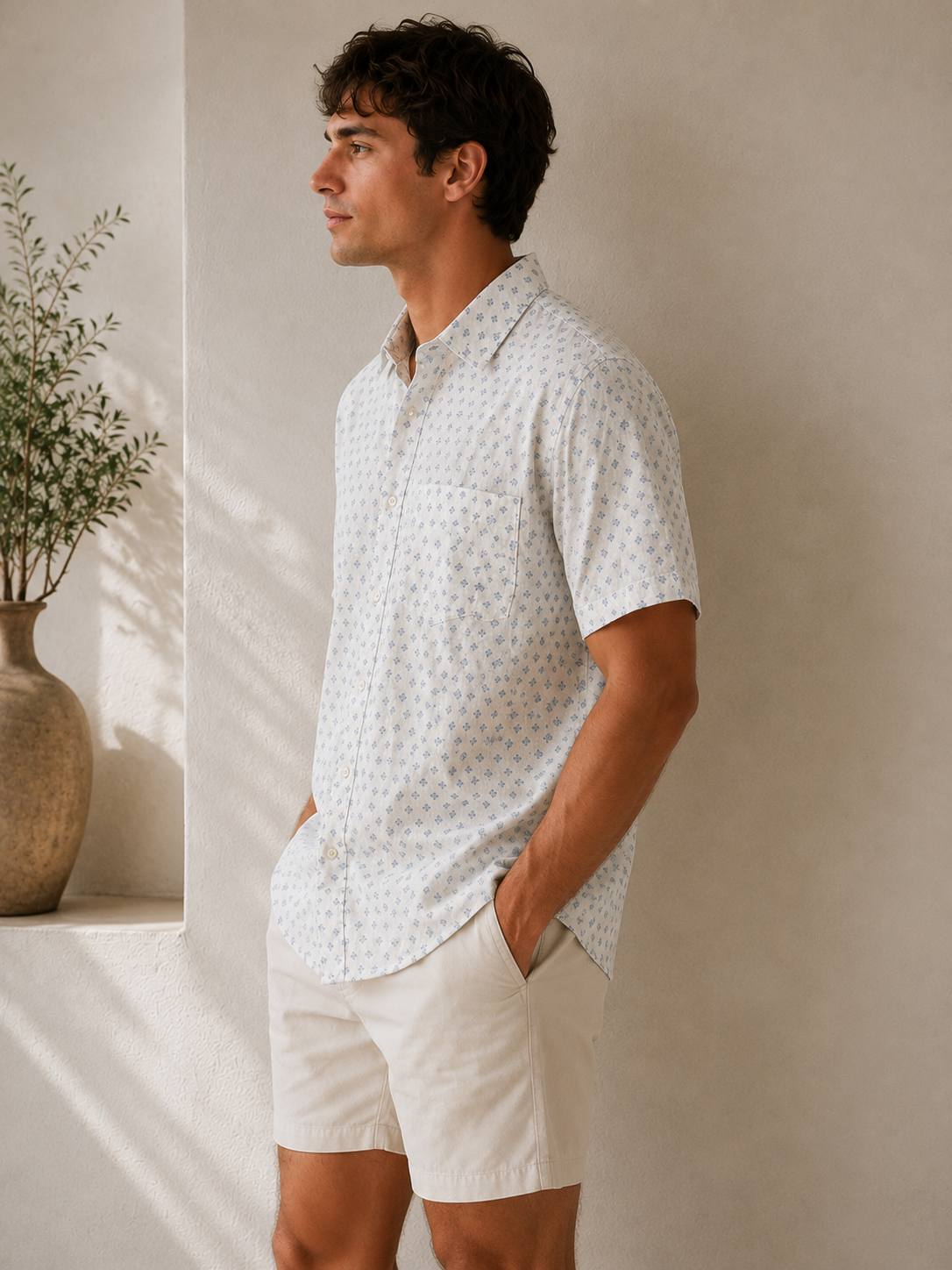 White Blue Block Carson Shirt