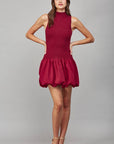 Burgundy Bubble Skirt Sweater Dress