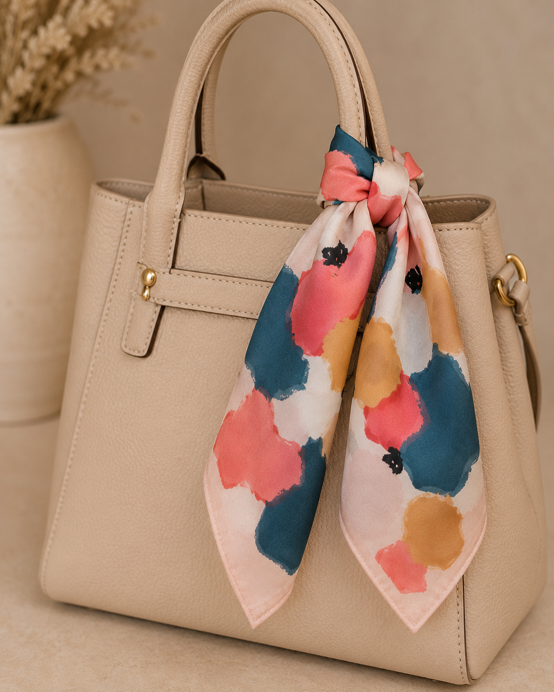 Pink Abstract Colorful Pattern Scarf
