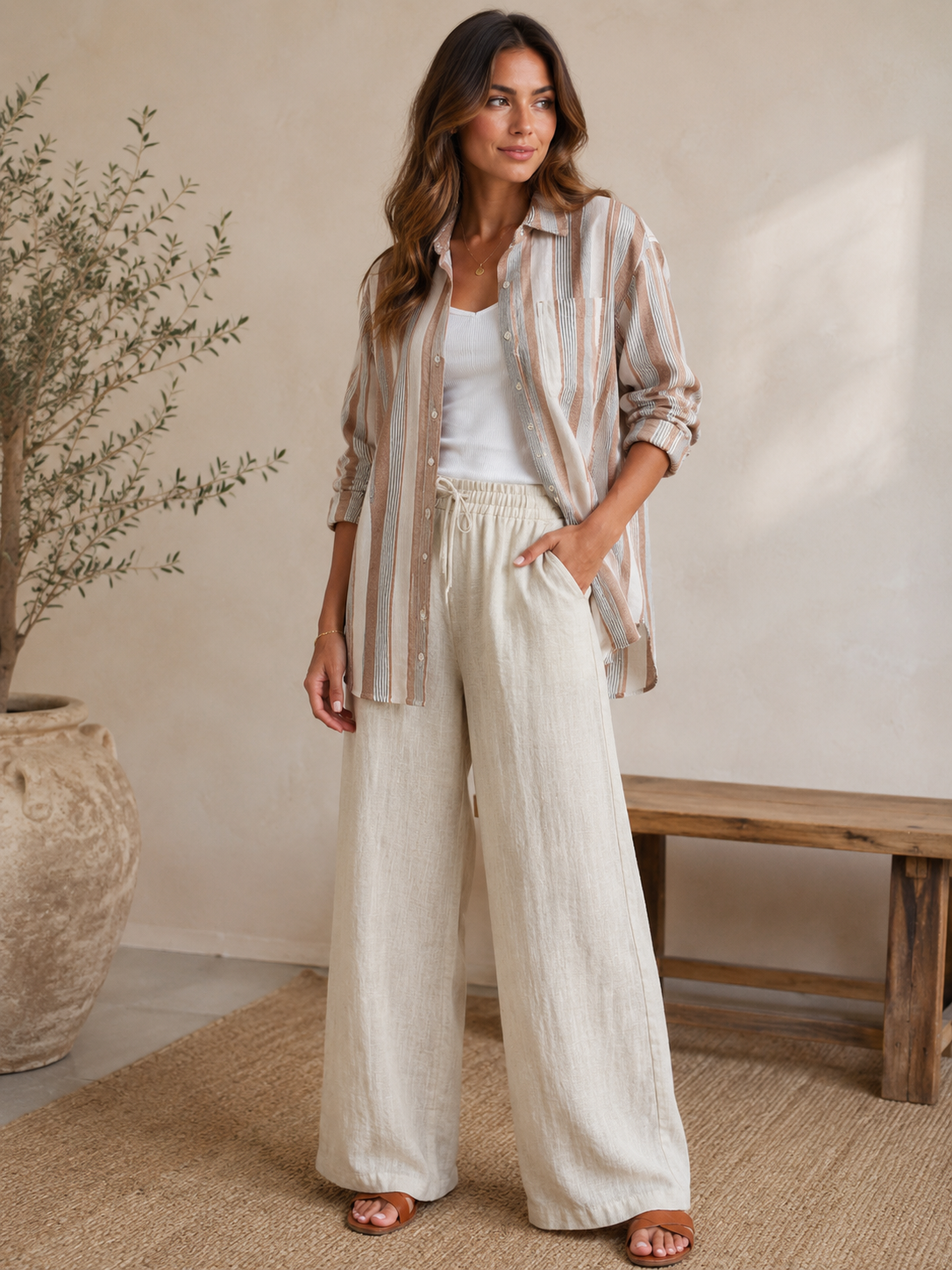 Island Coconut The Perfect Striped Button Up
