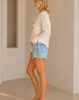 Cream Elena Button Cardigan