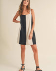 Black & Oatmeal Striped Fiona Dress