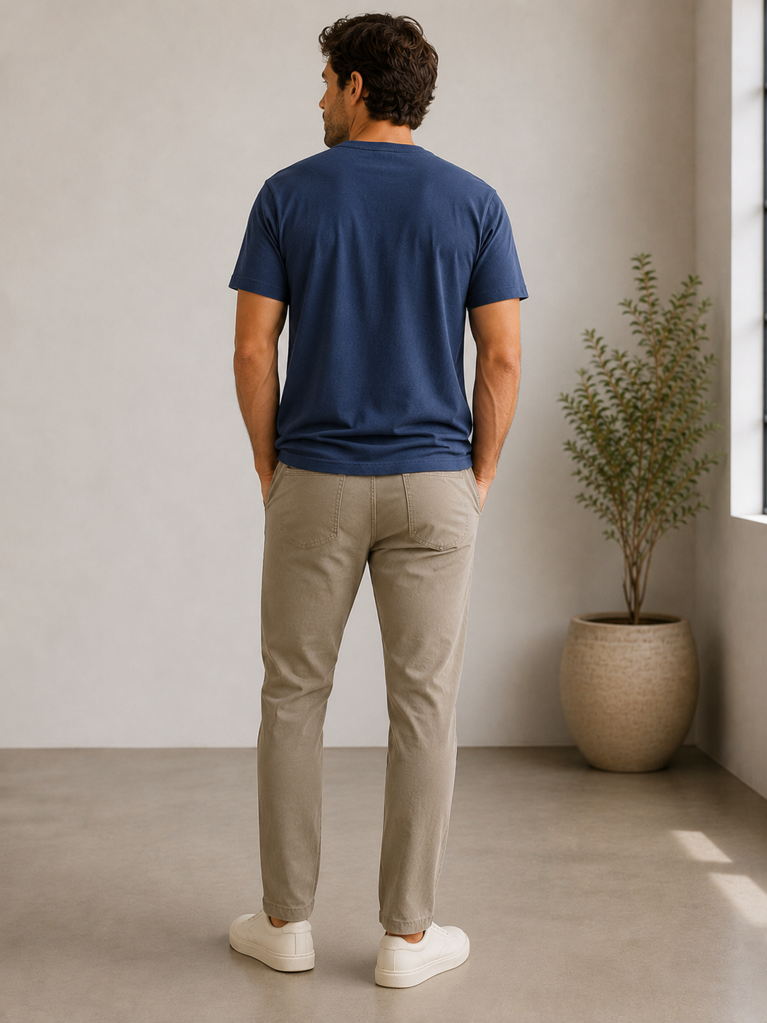 Vintage Indigo Hemp Cotton Henley