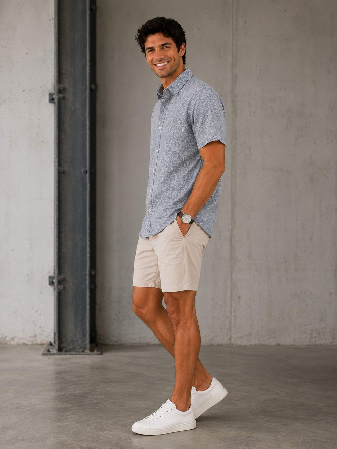 Stone Blue Olivier Short Sleeve Shirt