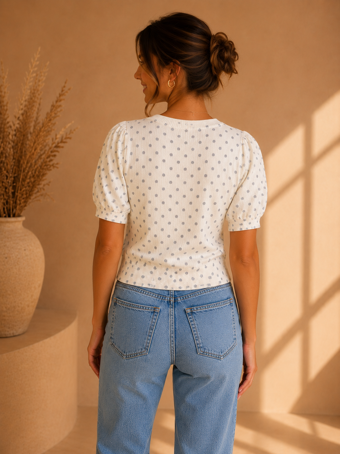 Cream &amp; Black Morgan Top