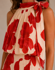 Pale Peach Floral Maxi Dress