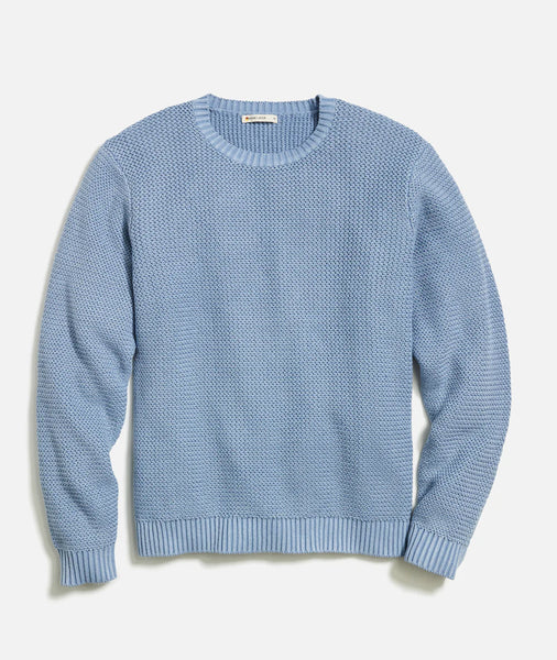 Coronet Blue Garment Dye Crew Sweater