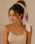 Beige Floral Daisy Scarf