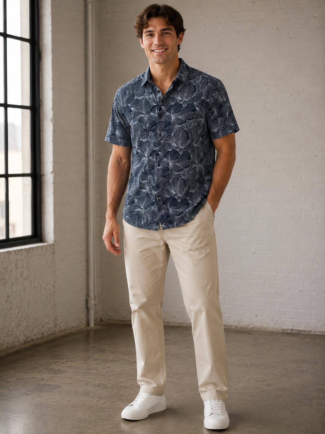 Navy Linden Short Sleeve Shirt