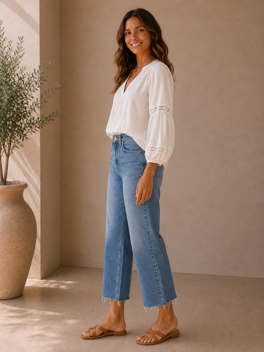 Victorious High Rise Crop Wide Leg Jean