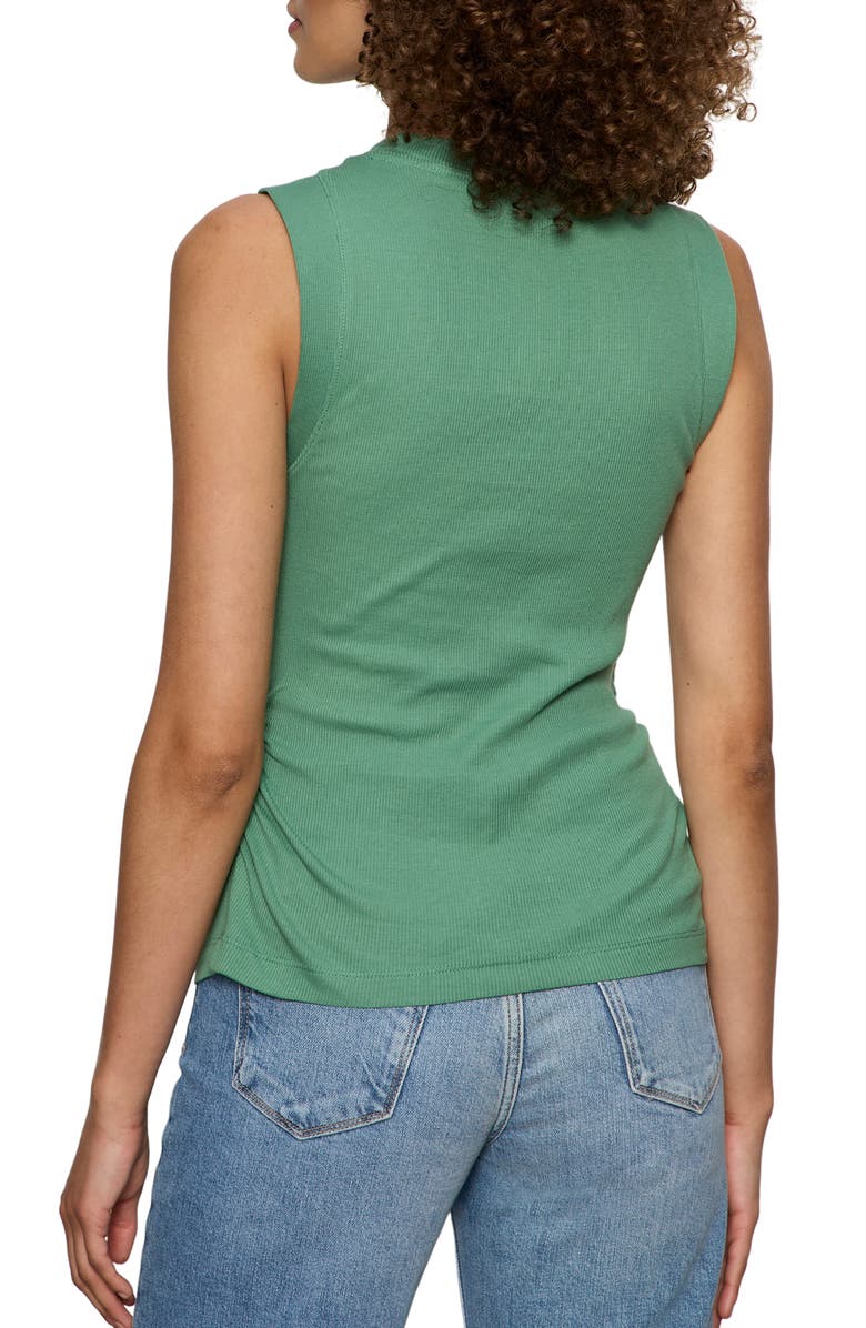 Green Juice Ribbed Ruched Tank