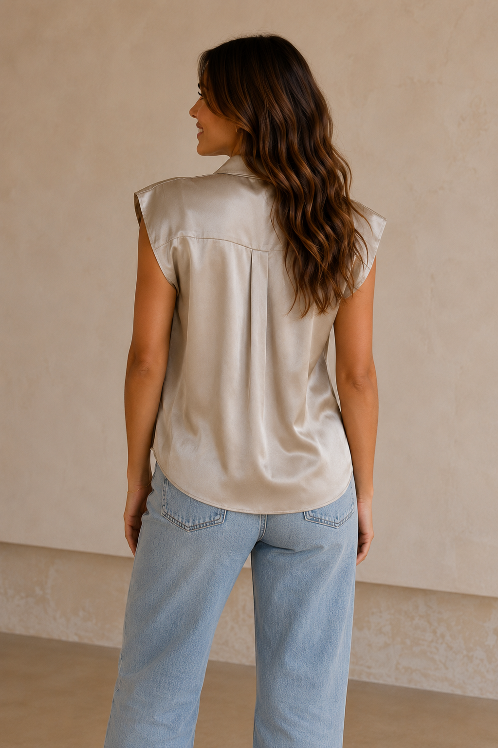 Champagne Silk Odette Blouse