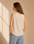 Ivory Blue Floral Elowyn Top