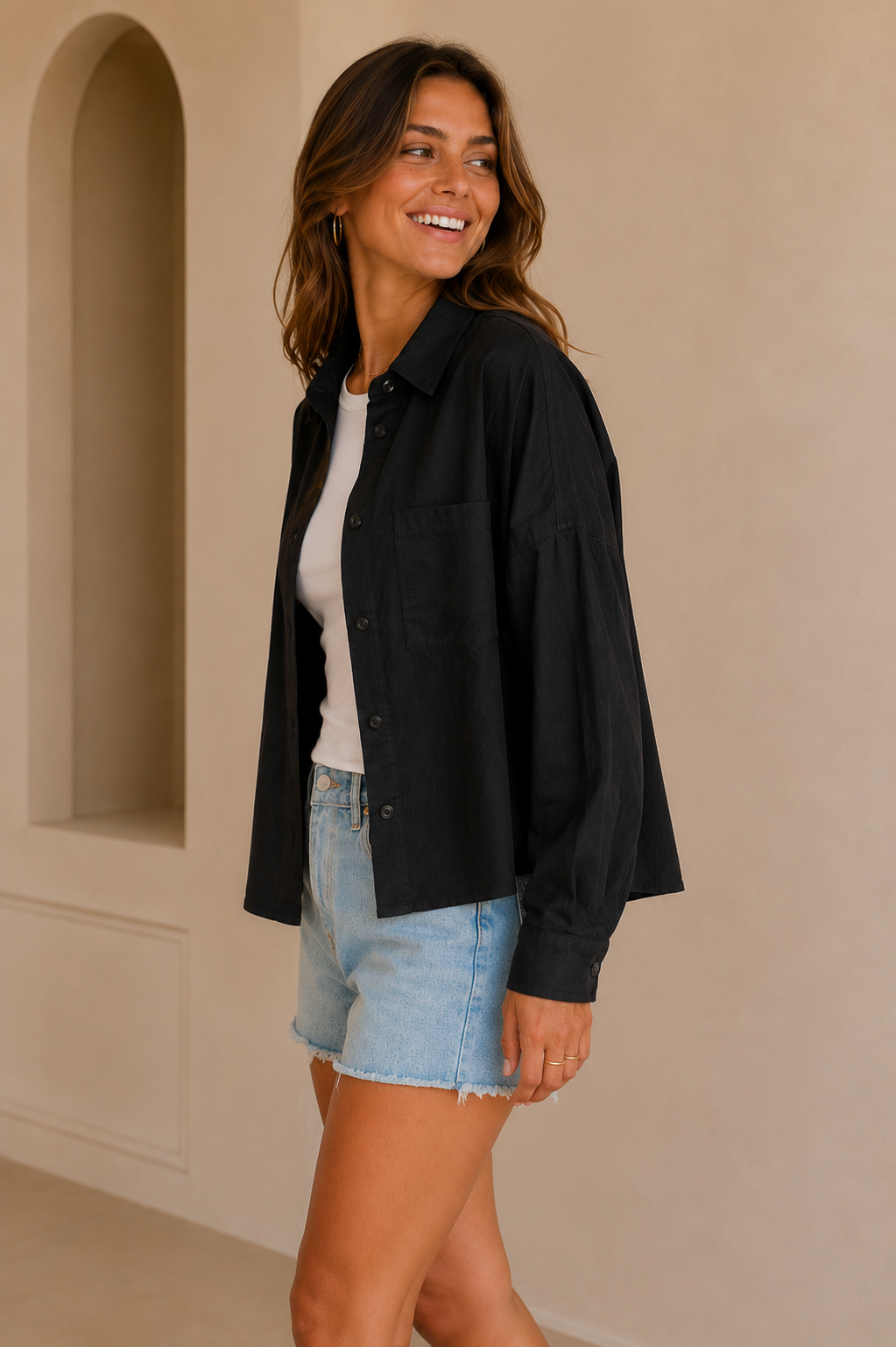 Black Emerson Shirt Jacket