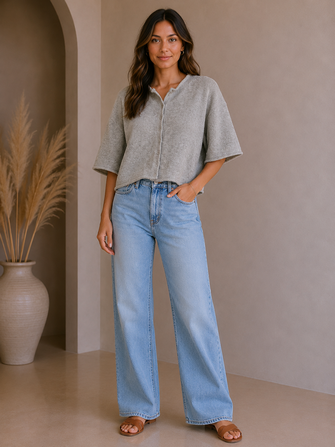 Heather Grey Kelsey Cardigan - W2486