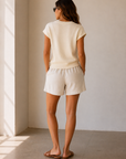 Ivory Lisa Crew Neck Top - 2107ETC
