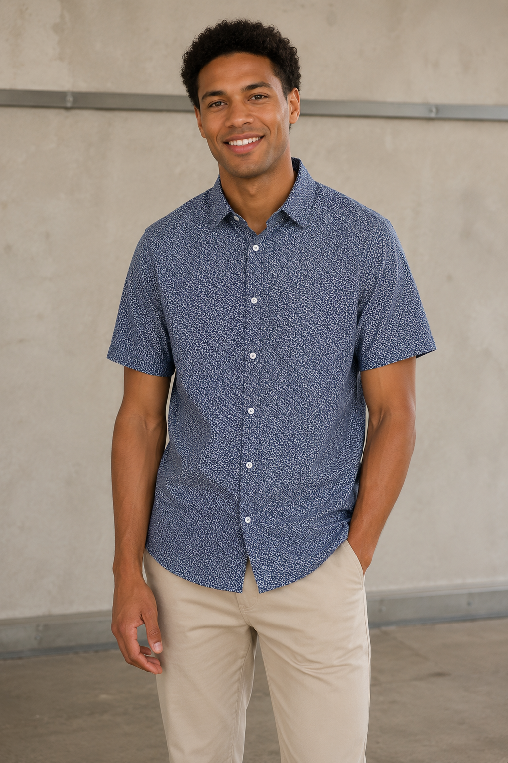 Cobalt Retro Boomerang Halyard SS Dress Shirt
