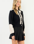 Black & Cream Alisha Knit Cardigan