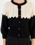 Black & Cream Penny Cardigan