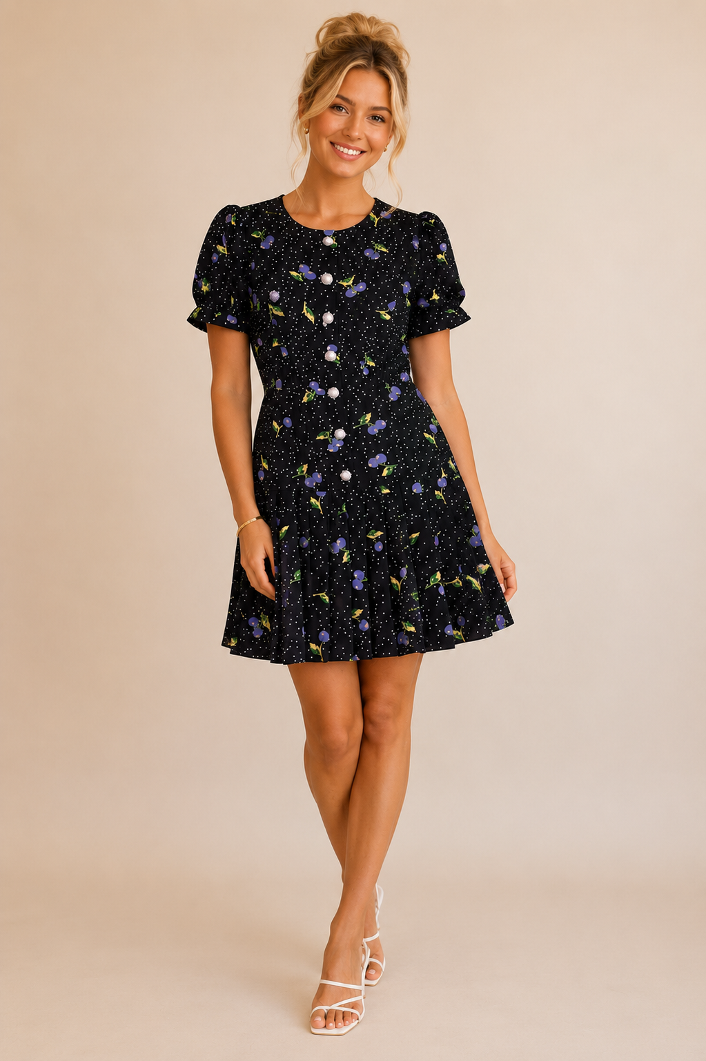 Navy Dot Brenlee Dress