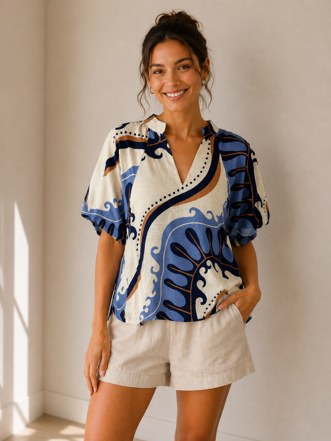 Cream Azari Top