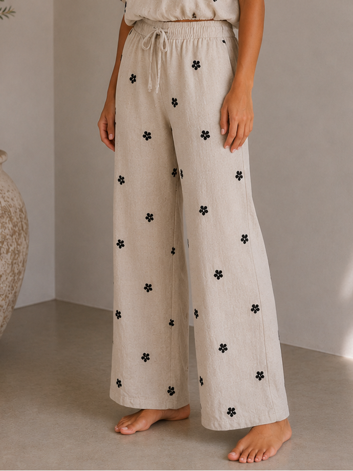 Oatmeal Dotted Pants