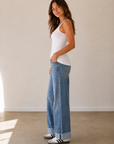 Adore You High Rise Cuffed Wide Leg Denim