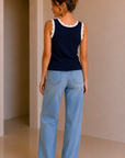 Navy & White Johnson Tank